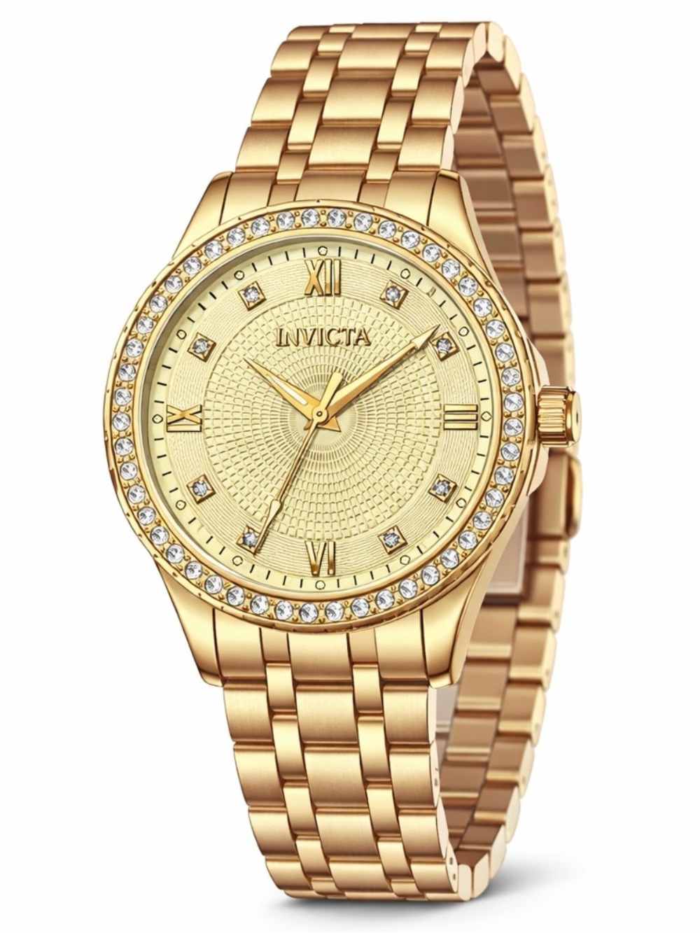 Invicta Wildflower Women's Watch - 33mm, Gold & Crystal Bezel (69231) new
